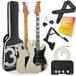 3rd Avenue Stateside Full Size 4/4 Ultieme Elektrische Gitaarset Met 5W Versterker, Kabel, Standaard, Gewatteerde Hoes, Riem, Plectrums, Gratis Lessen – Atlantic White