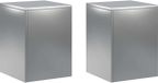 vidaXL Plantenstandaard 2 stuks zilver 30 x 30 x 40 cm roestvrij staal