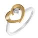 Orphelia Ring Heart Bicolor Zilver 925 verguld Zirkonia Maat 52