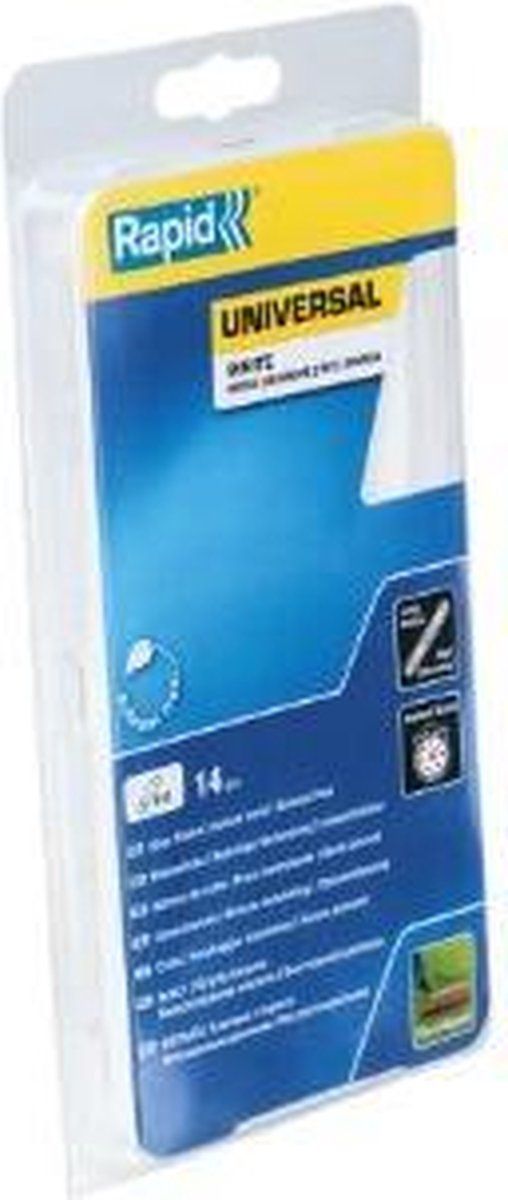 Rapid 40107361 Zelfklevende Sticks Universeel Wit Ø12x190mm 250 g - 14 stuks