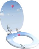 vidaXL Toiletbril Blauw 44 x 38 cm Bewerkt Hout