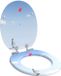 vidaXL Toiletbril Blauw 44 x 38 cm Bewerkt Hout