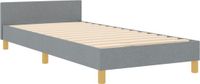 vidaXL Bedframe met hoofdeinde Lichtgrijs 100 x 200 cm Stof