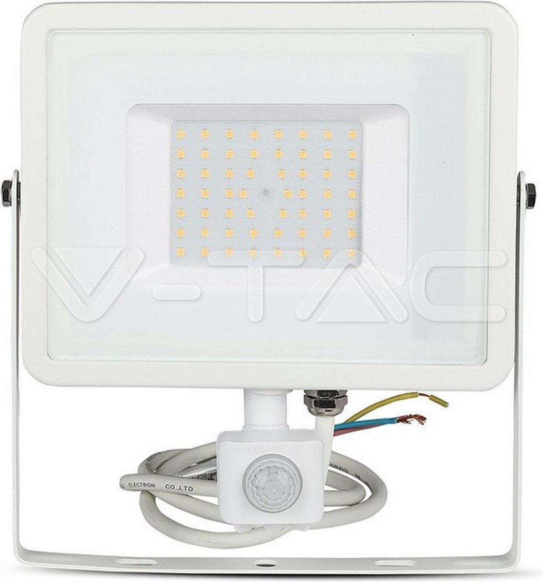 V-tac VT-50-S 50W SMD PIR SENSOR FLOODLIGHT WITH SAMSUNG CHIP COLORCODE:6400K WHITE BODY WHITE GLASS