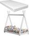 en.casa Lit tipi pour enfant, lit simple avec matelas 70x140 - blanc