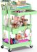Ibenzoa® Trolley de rangement multifonctionnelle à trois couches avec tiroirs et roues, adapté pour la maison et le bureau en vert
