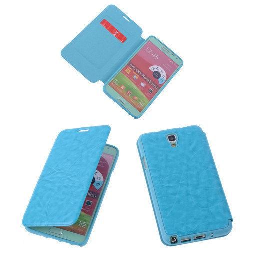 Best Cases Turquoise TPU Book Case Flip Cover Motief Samsung Galaxy Note 3 Neo