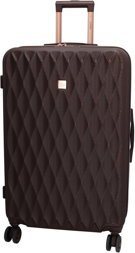 Charm London Honey Koffer - L - Grote Maat - 113.6 Liter - TSA Slot - 76 x 49 x 31 cm - Travel - Reizen - Hardcase - Donkerbruin