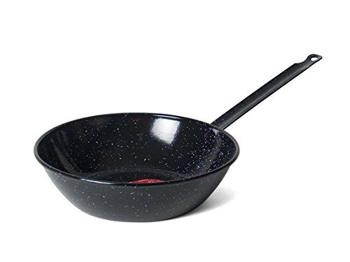 Garcima Geëmailleerde diepe pan met één handvat, Zwart, 12 stuks