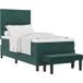 Maison Exclusive - Lit À Ressorts Avec Tête De Lit Vert Foncé 190 X 90 Cm Velours