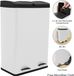 Monster Shop 60 liter dubbele afvalbak met pedaal - Wit