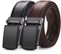 Mont B.V. 2 Stück Herren Gürtel Ledergürtel 120cm Schwarz Braun Rindsleder Verstellbar Ohne Löcher Herrengürtel mit Automatikschließe Geschenk Mann Kürzen Hosen/Jeans G ürtel