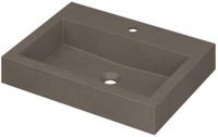 Wastafel INK Momento Wastafel Quartz met 1 Kraangat - 600x450x90 mm - Grijs