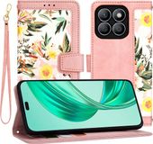 Techsuit Hoesje geschikt voor HONOR X8b - FlipCraft Book Wallet Case met koord - Sweetheart Pink
