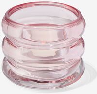 HEMA Sfeerlichthouder Donut Ø8x6 Roze Glas (roze)