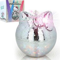 Silvergear Hello Kitty Discobal XL - Spiegelbol met Ophanghaak 27 x 25 x 25 cm - Disco Speelgoed voor Kinderen - Zilver