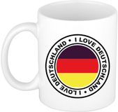 Bellatio Decorations Koffiemok Duitsland - Vlag - I Love - 300 ml - Keramiek