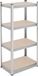 Relaxdays stellingkast, HBD: ca.138x60x40 cm 200 kg, verzinkt, staal, stellingrek kelder, garage, berging, modulaire opbergstelling, zilver