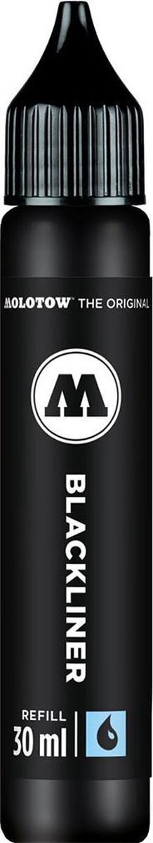 Molotow Zwarte Blackliner Brush Refill - 30ml navul inkt