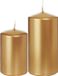 Trend Candles - Cilinder Stompkaarsen set 2x stuks goud 8 en 12 cm