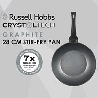 Russell Hobbs Russell Hobbs® RH01856EU7 Crystaltech Graphite Non-Stick Stir Fry Pan, Easy Clean, PFOA-Free, Metal Utensil Safe, 28 cm