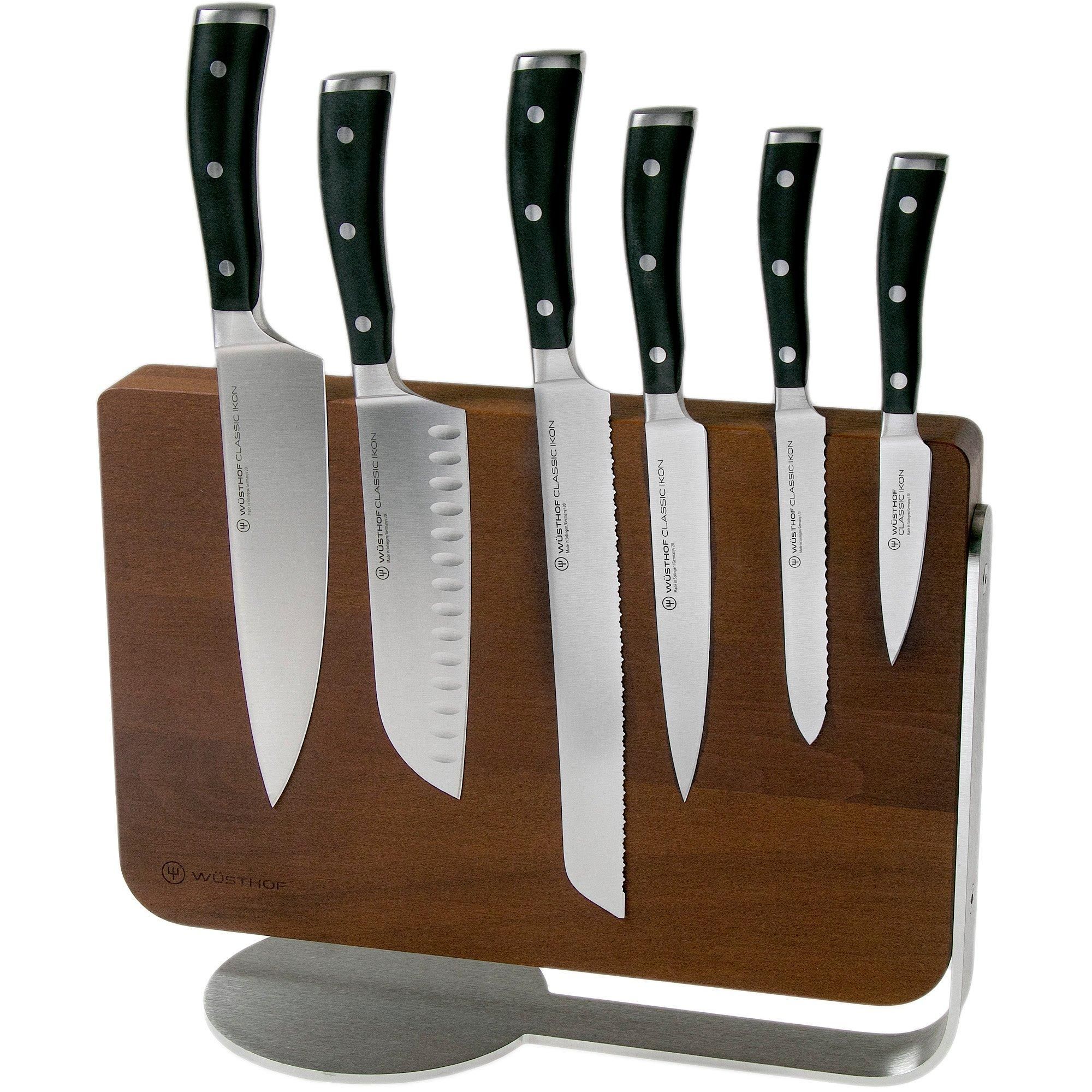 Wusthof Classic Ikon Messenblok 7-Delig - Zwart - RVS