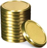 KADAX Schroefdeksel met diameter van 82 mm, metalen twist-off-deksel, reservedeksel voor inmaakpotten en weckpotten, deksel met 6 inkepingen (10 stuks, goudkleurig)