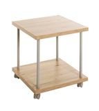 HAKU Bijzettafel op wielen eiken licht kasjmiergrijs MDF metaal serveerwagen verrijdbaar - Maat: B 40 cm x H 45 cm x D 40 cm, Stijl: Modern