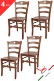 t m c s Tommychairs Cuore - Eetkamerstoelen - Set van 4 - Licht Walnoot - Hout