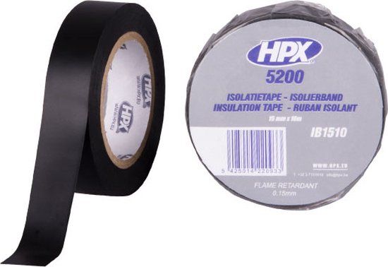 HPX PVC isolatietape - zwart 15mm x 10m