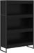 vidaXL Boekenkast zwart eiken 80 x 30 x 121 cm bewerkt hout