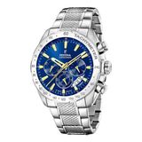 Festina F20668/2 Heren Horloge - Chronograaf - Mineraalglas - Roestvrijstaal/Staal - Zilverkleurig - Ø 44.5 mm - Quartz - Vouw/Vlindersluiting