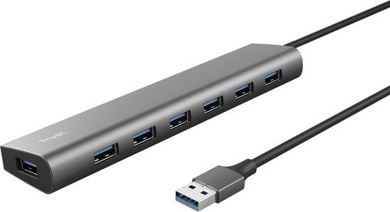 Trust Halyx - Hub - 7 poorten - USB A - Grijs