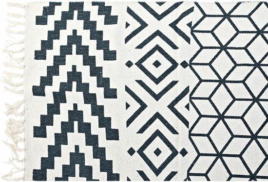DKD Home Decor Tapijt - Grijs/Wit - Katoen - 160 x 230 cm