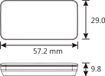 Slim Koso Temperatuurmeter + voltmeter Slim Line New Generation rood