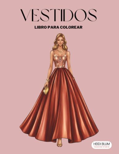 Vestidos Libro para Colorear: Vestidos Elegantes, de Gala, para Alfombra Roja