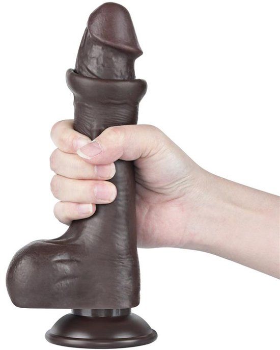 LoveToy - Aftrekbare dildo 20 cm (Ø 3,9 cm) - Zwart