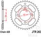 Jt Sprockets Pignon arrière 428 Jtr263.36 Acier