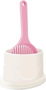 KCMultisupplies Schep Voor Kattenbak - Kattenbakschep Met Houder – Kattenschep – 30x12CM – Extra Stevig wit, roze