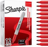 Sharpie permanente markers | fijne punt | rood | 12 stuks