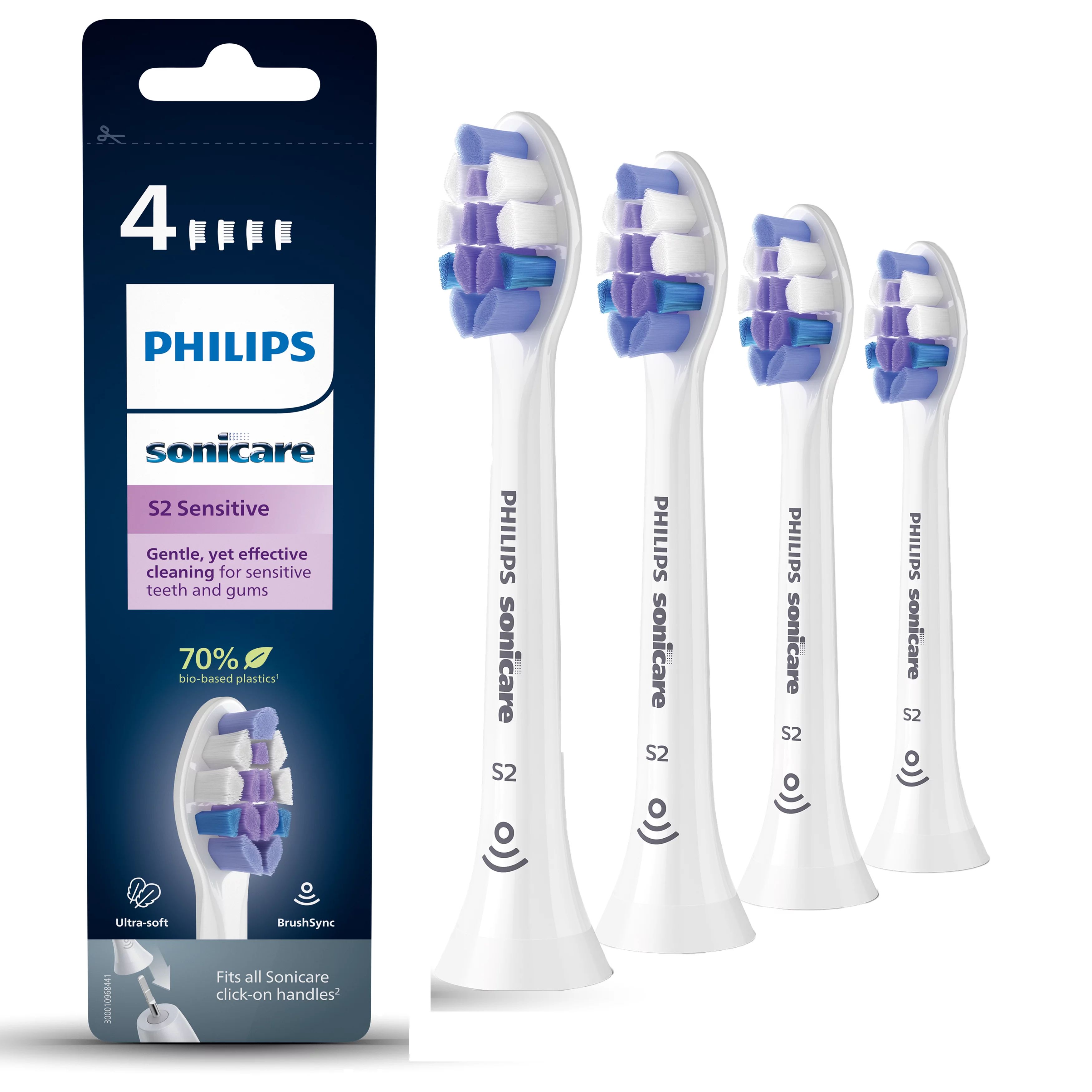 Philips Sonicare Optimal Sensitive Opzetborstels - HX6054/10 - 4 stuks - Wit