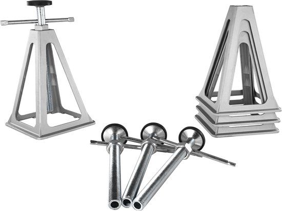 VEVOR Stapelkrik - 4 stuks - 6000lbs - RV Stabilisatoraansluiting - Zilverachtig