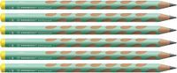STABILO 321/15-HB-6 ergonomische grafietstift voor linkshandigen - EASY Graph in pastelgroen - 6 stuks - hardheid HB
