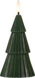 Star Trading Kaars Grany, kerstboom, groen, zuilkaars, LED, timer, warm wit, 15 cm
