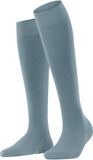 FALKE Softmerino lang eenkleurig wol katoen kniekousen dames blauw - maat 39-40