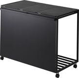 Yamazaki Afvalscheidingsprullenbak met wielen - 3 comp - Tower - Zwart
