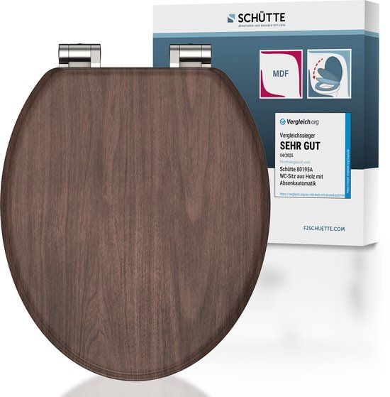 SCHÜTTE WC-Bril 80193 DARK WOOD - MDF - Soft Close - Bruin
