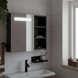 Maison Exclusive - Armoire de salle de bain miroir avec LED noir 60x13x52 cm
