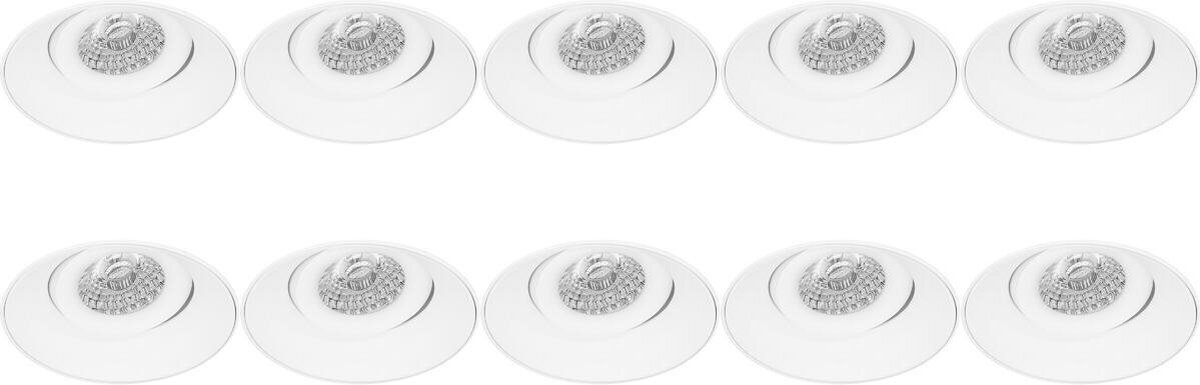 Qualu Spot Armatuur 10 Pack - Proma Nivas Pro - GU10 Fitting - Inbouw Rond - Mat Wit - Aluminium - Trimless - Kantelbaar - Ø150mm