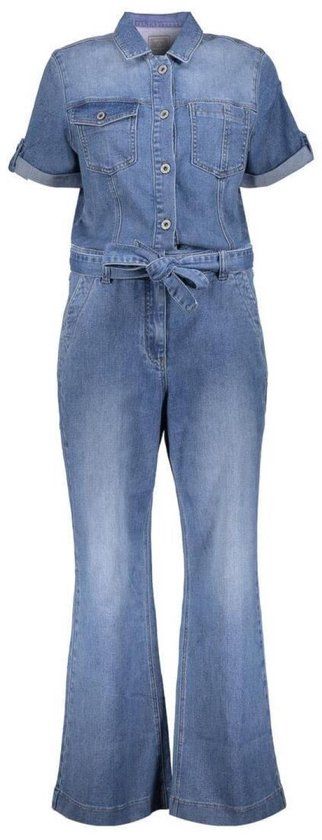 Geisha Denim Jumpsuit Met Strikdetail - Blue Denim - Size M
